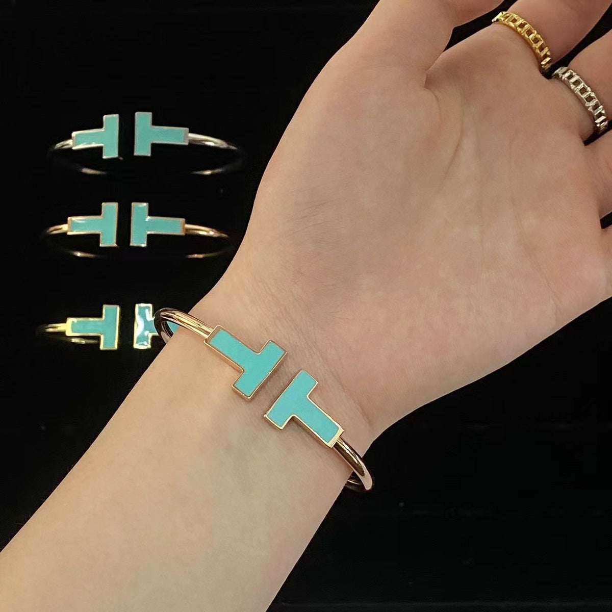 TIFFANY T WIDE TURQUOISE OPEN BRACELET