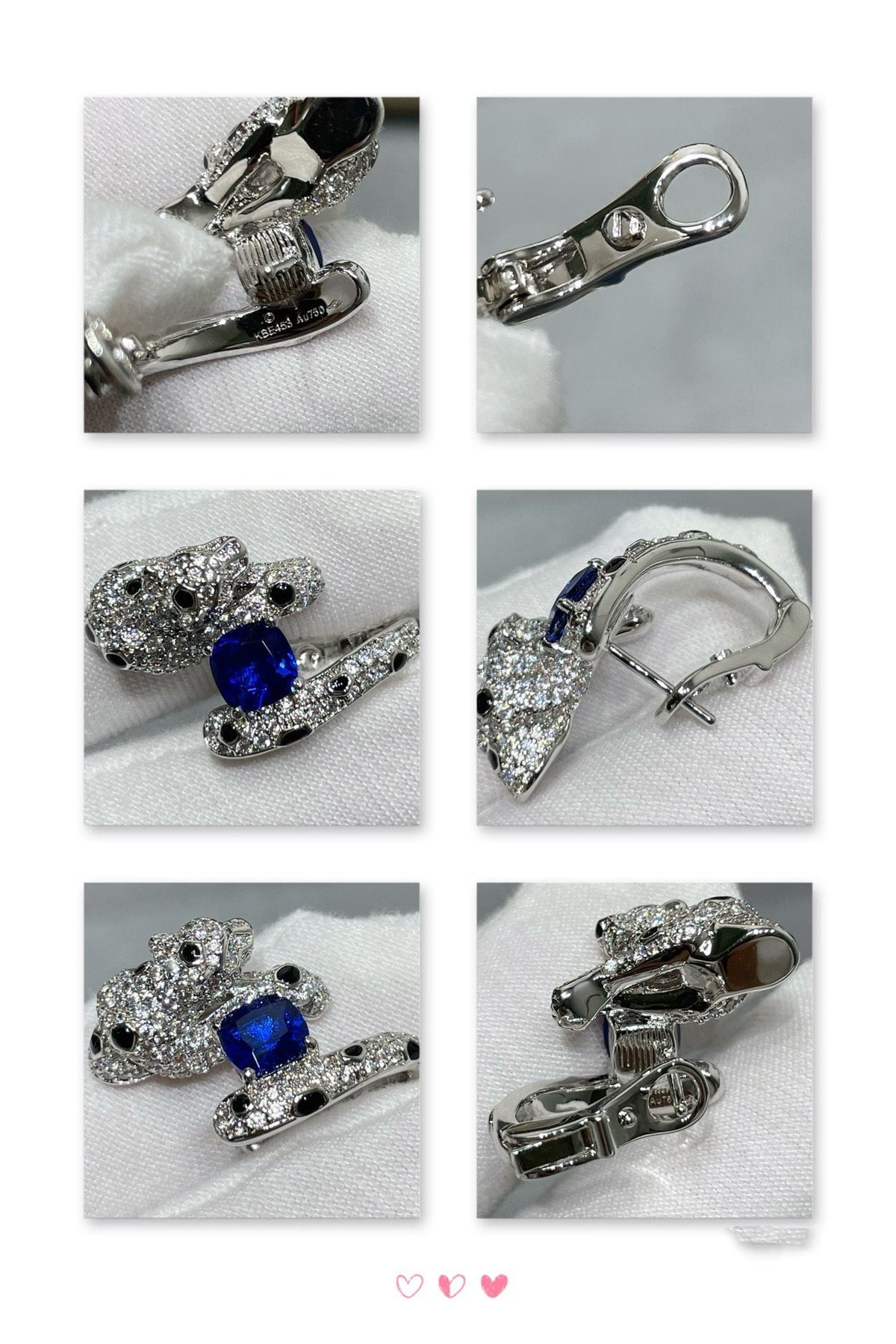 CARTIER PANTHERE DE CARTI BLUE DIAMOND EARRINGS